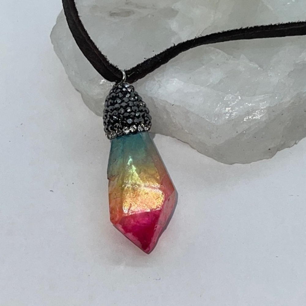 Dyed Crystal Necklace